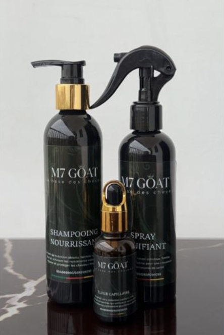 M7 GOAT Elixir, spray, shampoing